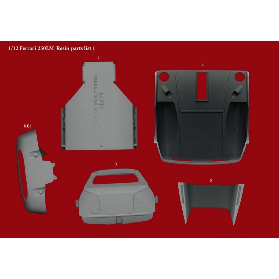 1/12 Fulldetail Kit - Ferrari 250LM Ver.B: 1965 24h Race (Maranello Concessionaires) #23 1/12 Fulldetail Kit - Ferrari 250LM Ver.B: 1965 24h Race (Maranello Concessionaires) #23