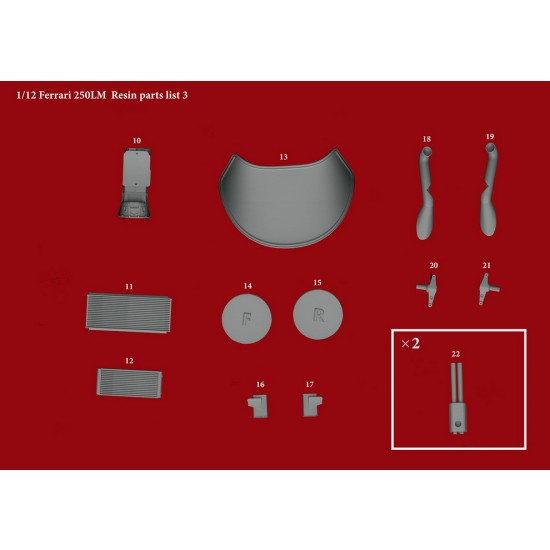 1/12 Fulldetail Kit - Ferrari 250LM Ver.B: 1965 24h Race (Maranello Concessionaires) #23 1/12 Fulldetail Kit - Ferrari 250LM Ver.B: 1965 24h Race (Maranello Concessionaires) #23