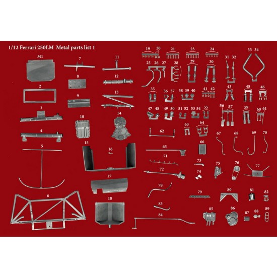 1/12 Fulldetail Kit - Ferrari 250LM Ver.B: 1965 24h Race (Maranello Concessionaires) #23 1/12 Fulldetail Kit - Ferrari 250LM Ver.B: 1965 24h Race (Maranello Concessionaires) #23