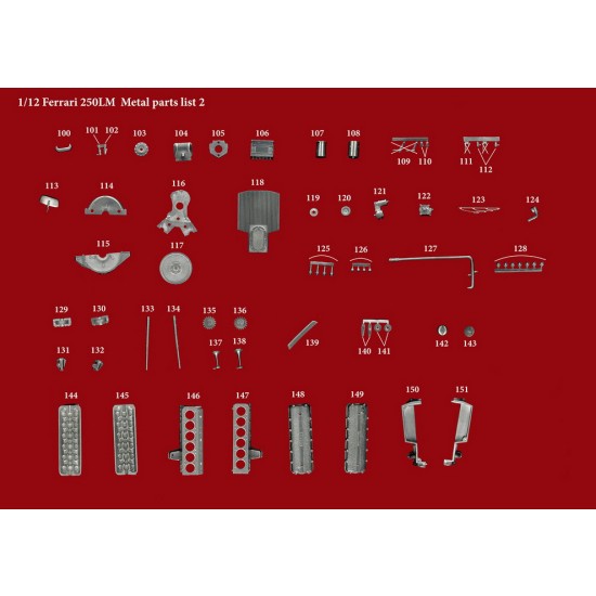 1/12 Fulldetail Kit - Ferrari 250LM Ver.B: 1965 24h Race (Maranello Concessionaires) #23 1/12 Fulldetail Kit - Ferrari 250LM Ver.B: 1965 24h Race (Maranello Concessionaires) #23