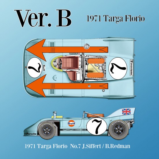 1/12 Porsche 908/3 Ver.B: 1971 Targa Florio #7 J.siffert/B.Redman