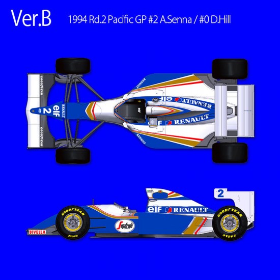 1/20 Full Detail Kit: Williams FW16 Ver.B 1994 Rd.2 Pacific GP #2 A.Senna / #0 D.Hill