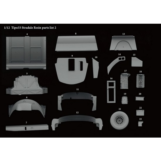 1/12 Full Detail Kit: Alfa Romeo Tipo33 Stradale 1/12 Full Detail Kit: Alfa Romeo Tipo33 Stradale