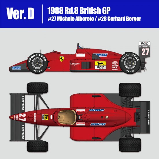 1/43 F187/F187/88C Ver.D 1988 Rd.8 British GP #27 Michele Alboreto/#28 Gerhard Berger 1/43 F187/F187/88C Ver.D 1988 Rd.8 British GP #27 Michele Alboreto/#28 Gerhard Berger