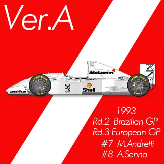 1/43 McLaren MP4/8 Ver.A 1993 Rd.2 Brazilian GP/Rd.3 European GP #7 M.Andretti/#8 A.Senna