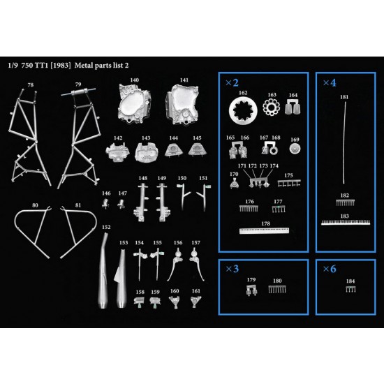 1/9 Ducati 750 TT1 1983 Multi-Material Full Detail Kit 1/9 Ducati 750 TT1 1983 Multi-Material Full Detail Kit