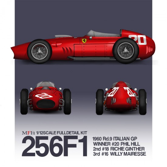 1/12 Ferrari 256F1 1960 Rd.9 ItalianGP #20 PhillHill #18 RichieGinther #16 WillyMairesse 1/12 Ferrari 256F1 1960 Rd.9 ItalianGP #20 PhillHill #18 RichieGinther #16 WillyMairesse
