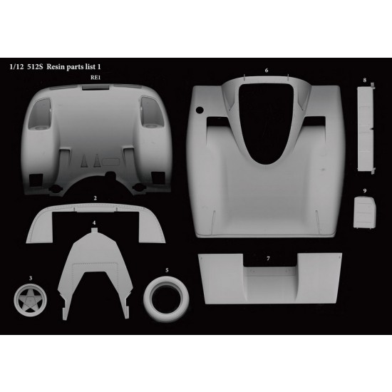 1/12 Ferrari 512S 1970 LM 24h Race #6 IG/NV #7 DB/RP #8 AM/CR Full Detail Kit 1/12 Ferrari 512S 1970 LM 24h Race #6 IG/NV #7 DB/RP #8 AM/CR Full Detail Kit