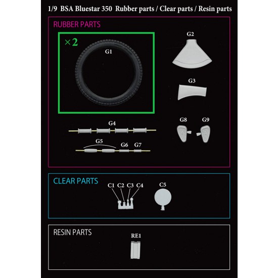 1/9 Multi-material kit: BSA Blue Star 350 1933 1/9 Multi-material kit: BSA Blue Star 350 1933