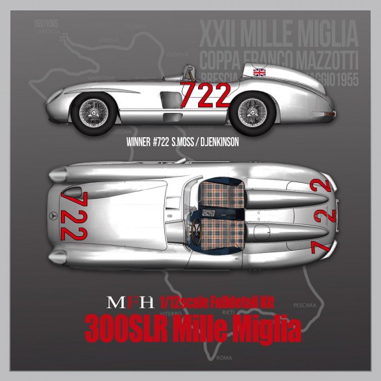 1/12 Mercedes-Benz 300SLR Mille Miglia 1955 Winner #722 Stirling Moss/Denis Jenkinson 1/12 Mercedes-Benz 300SLR Mille Miglia 1955 Winner #722 Stirling Moss/Denis Jenkinson