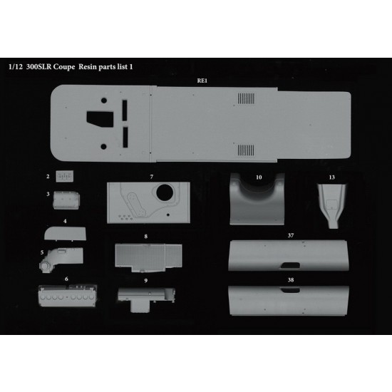 1/12 Mercedes-Benz 300SLR Coupe Multi-material kit 1/12 Mercedes-Benz 300SLR Coupe Multi-material kit