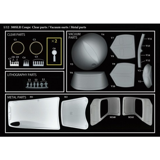 1/12 Mercedes-Benz 300SLR Coupe Multi-material kit 1/12 Mercedes-Benz 300SLR Coupe Multi-material kit