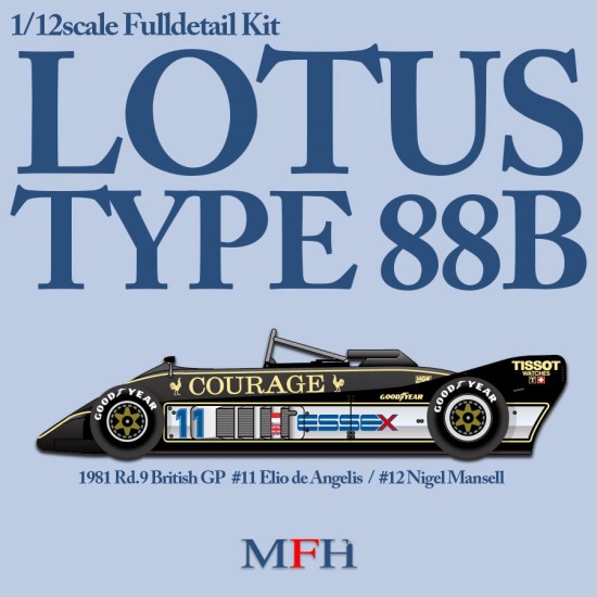 1/12 LOTUS TYPE 88B 1981 Rd.9 British GP #11 Elio de Angelis / #12 Nigel Mansell 1/12 LOTUS TYPE 88B 1981 Rd.9 British GP #11 Elio de Angelis / #12 Nigel Mansell