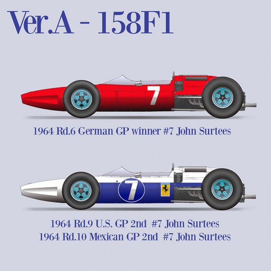 1/12 Ferrari 158F1 1964 German, US, Mexican GP #7 John Surtees 1/12 Ferrari 158F1 1964 German, US, Mexican GP #7 John Surtees