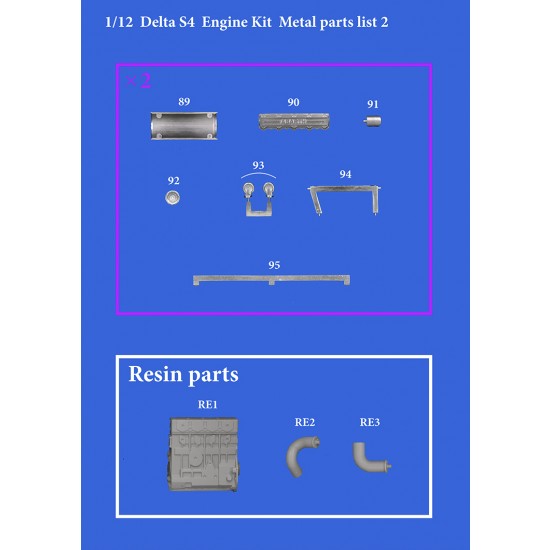 1/12 Lancia Delta S4 Engine kit 1/12 Lancia Delta S4 Engine kit