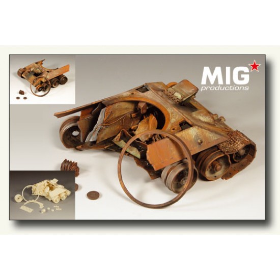 1/35 K.O. T-34 Hull with Damaged Effect - Complete Resin kit with Interior 1/35 K.O. T-34 Hull with Damaged Effect - Complete Resin kit with Interior