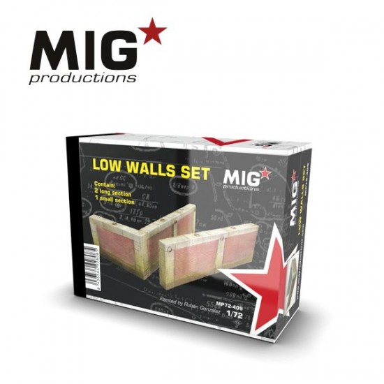 1/72 Low Walls Set (2 x long, 1 x small) 1/72 Low Walls Set (2 x long, 1 x small)