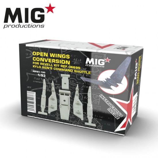 1/93 Open Wings Conversion set for Revell #06695 Kylo Rens Command Shuttle 1/93 Open Wings Conversion set for Revell #06695 Kylo Rens Command Shuttle