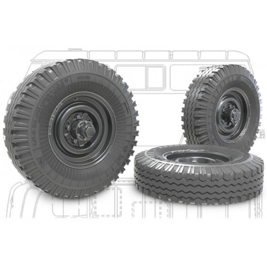 1/35 U??Z-452 Buhanka Sagged Wheel set (4pcs & extra) 1/35 U??Z-452 Buhanka Sagged Wheel set (4pcs & extra)
