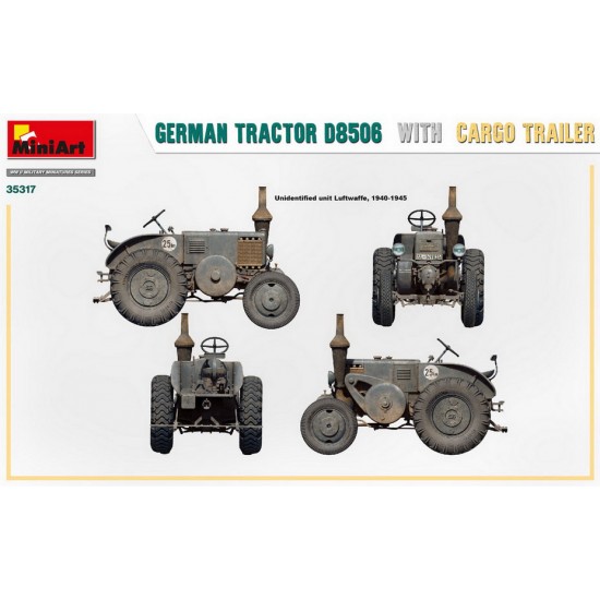 1/35 German Tractor D8506 with Cargo Trailer 1/35 German Tractor D8506 with Cargo Trailer