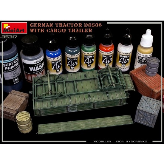 1/35 German Tractor D8506 with Cargo Trailer 1/35 German Tractor D8506 with Cargo Trailer