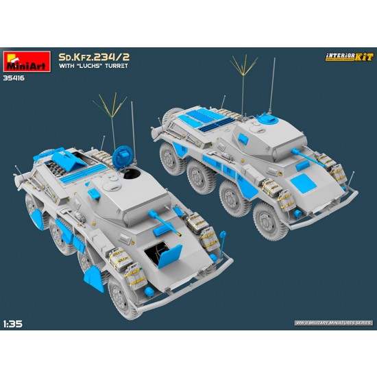 1/35 Sd.Kfz.234/2 Armoured Car with Luchs Turret [Interior Kit]
