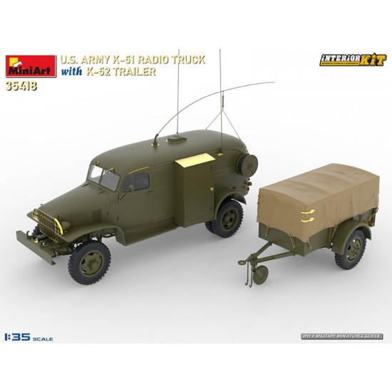 1/35 US Army K-51 Radio Truck w/K-52 Trailer [Interior Kit]