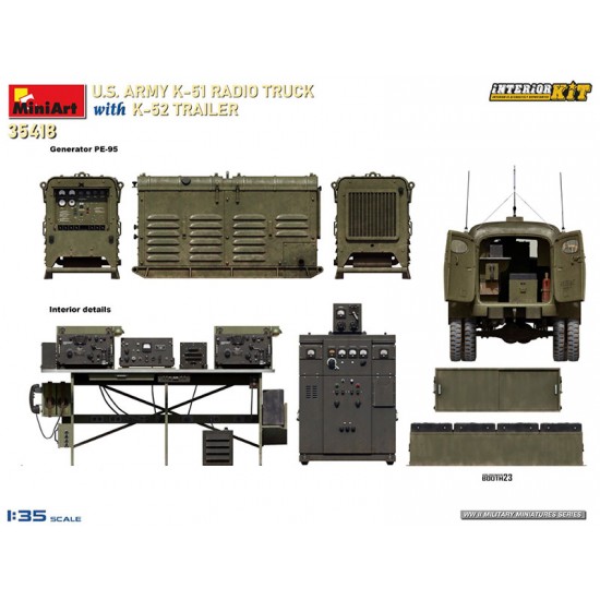 1/35 US Army K-51 Radio Truck w/K-52 Trailer [Interior Kit]