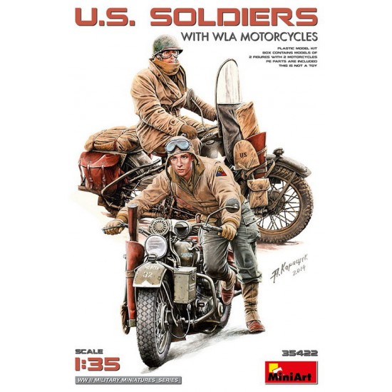 1/35 US Soldiers with WLA Motorcycles (2 figures and 2 bikes) 1/35 US Soldiers with WLA Motorcycles (2 figures and 2 bikes)