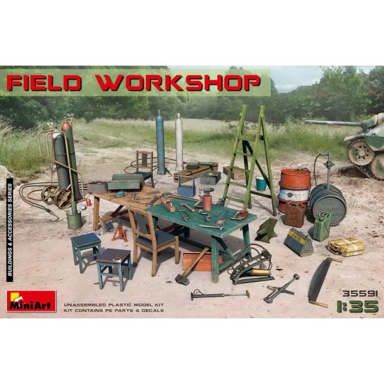 1/35 Field Workshop: Gas Cylinders, Ladders, Table, Buckets, Cart, Anvil, Beams 1/35 Field Workshop: Gas Cylinders, Ladders, Table, Buckets, Cart, Anvil, Beams