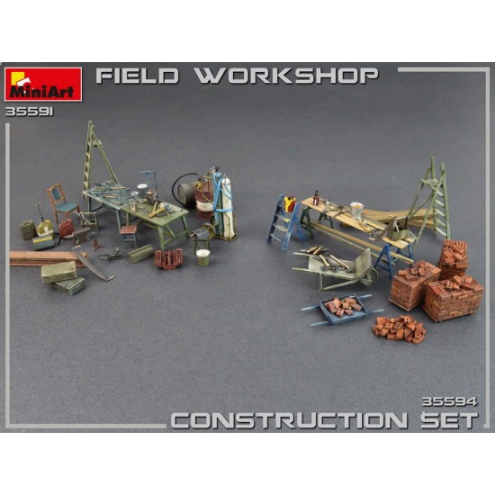 1/35 Field Workshop: Gas Cylinders, Ladders, Table, Buckets, Cart, Anvil, Beams 1/35 Field Workshop: Gas Cylinders, Ladders, Table, Buckets, Cart, Anvil, Beams