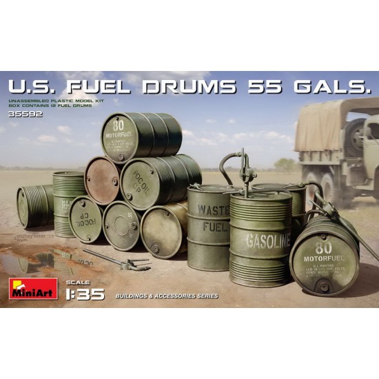 1/35 US Fuel Drums 55 Gallons (12pcs)