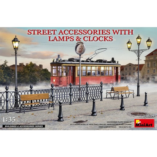1/35 Street Accessories with Lamps & Clocks 1/35 Street Accessories with Lamps & Clocks