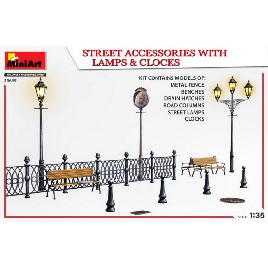 1/35 Street Accessories with Lamps & Clocks 1/35 Street Accessories with Lamps & Clocks