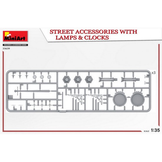 1/35 Street Accessories with Lamps & Clocks 1/35 Street Accessories with Lamps & Clocks