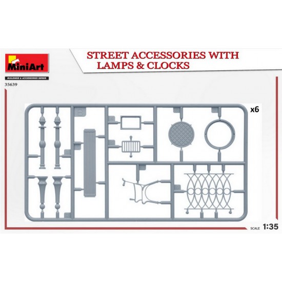 1/35 Street Accessories with Lamps & Clocks 1/35 Street Accessories with Lamps & Clocks