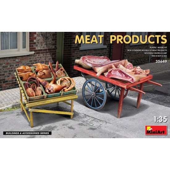 1/35 Meat Products w/Cart, Pallet Stand, Wooden Boxes 1/35 Meat Products w/Cart, Pallet Stand, Wooden Boxes