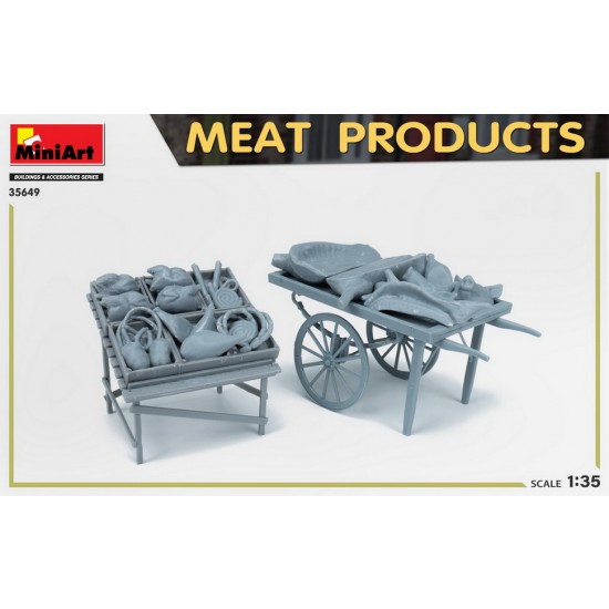 1/35 Meat Products w/Cart, Pallet Stand, Wooden Boxes 1/35 Meat Products w/Cart, Pallet Stand, Wooden Boxes