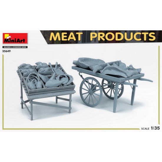 1/35 Meat Products w/Cart, Pallet Stand, Wooden Boxes 1/35 Meat Products w/Cart, Pallet Stand, Wooden Boxes