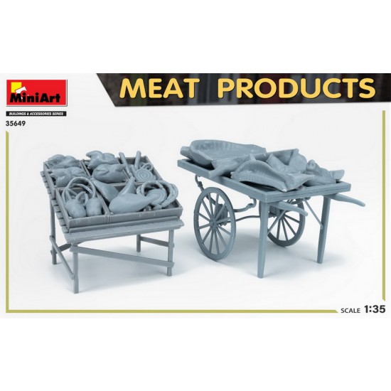 1/35 Meat Products w/Cart, Pallet Stand, Wooden Boxes 1/35 Meat Products w/Cart, Pallet Stand, Wooden Boxes