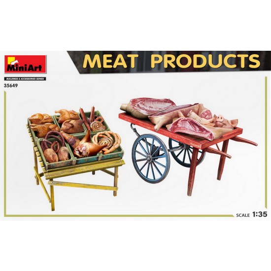 1/35 Meat Products w/Cart, Pallet Stand, Wooden Boxes 1/35 Meat Products w/Cart, Pallet Stand, Wooden Boxes