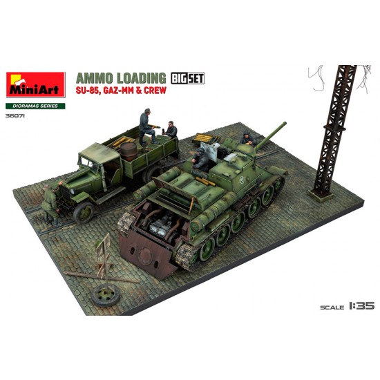 1/35 WWII Ammo Loading Scene: Su-85, Gaz-MM and Crew 1/35 WWII Ammo Loading Scene: Su-85, Gaz-MM and Crew