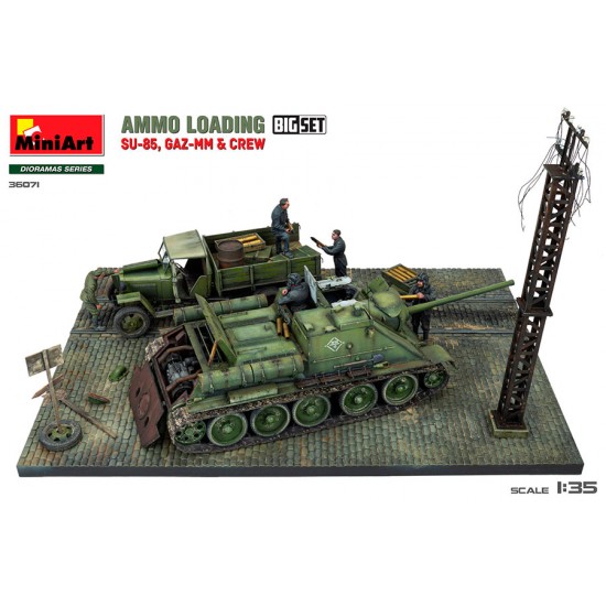 1/35 WWII Ammo Loading Scene: Su-85, Gaz-MM and Crew 1/35 WWII Ammo Loading Scene: Su-85, Gaz-MM and Crew