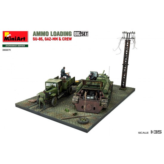 1/35 WWII Ammo Loading Scene: Su-85, Gaz-MM and Crew 1/35 WWII Ammo Loading Scene: Su-85, Gaz-MM and Crew