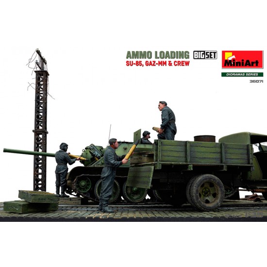 1/35 WWII Ammo Loading Scene: Su-85, Gaz-MM and Crew 1/35 WWII Ammo Loading Scene: Su-85, Gaz-MM and Crew