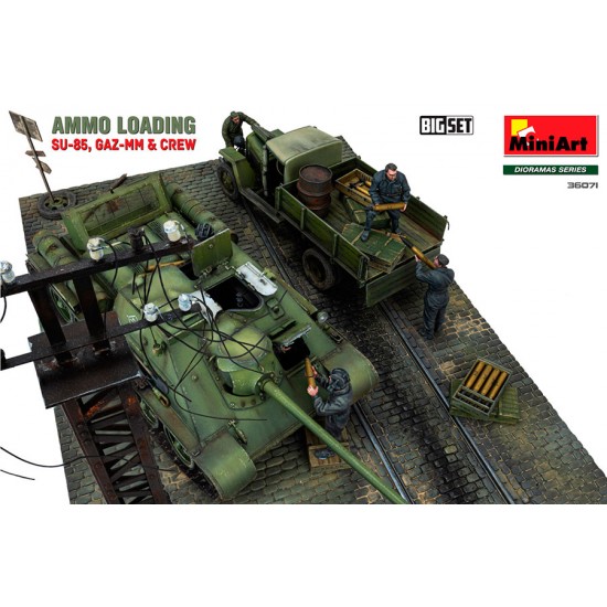 1/35 WWII Ammo Loading Scene: Su-85, Gaz-MM and Crew 1/35 WWII Ammo Loading Scene: Su-85, Gaz-MM and Crew