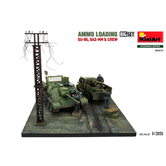 1/35 WWII Ammo Loading Scene: Su-85, Gaz-MM and Crew 1/35 WWII Ammo Loading Scene: Su-85, Gaz-MM and Crew