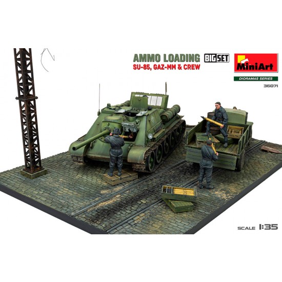 1/35 WWII Ammo Loading Scene: Su-85, Gaz-MM and Crew 1/35 WWII Ammo Loading Scene: Su-85, Gaz-MM and Crew