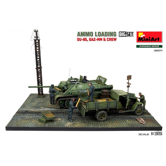 1/35 WWII Ammo Loading Scene: Su-85, Gaz-MM and Crew 1/35 WWII Ammo Loading Scene: Su-85, Gaz-MM and Crew