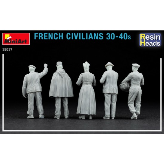 1/35 French Civilians 1930-40s (5 figures w/resin heads) 1/35 French Civilians 1930-40s (5 figures w/resin heads)